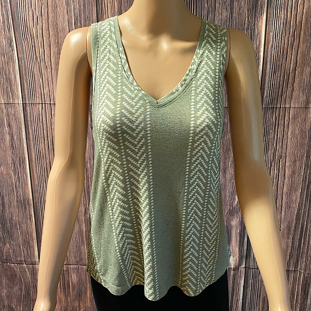 Altar’d State size small light forest green cream white colored boho blouse